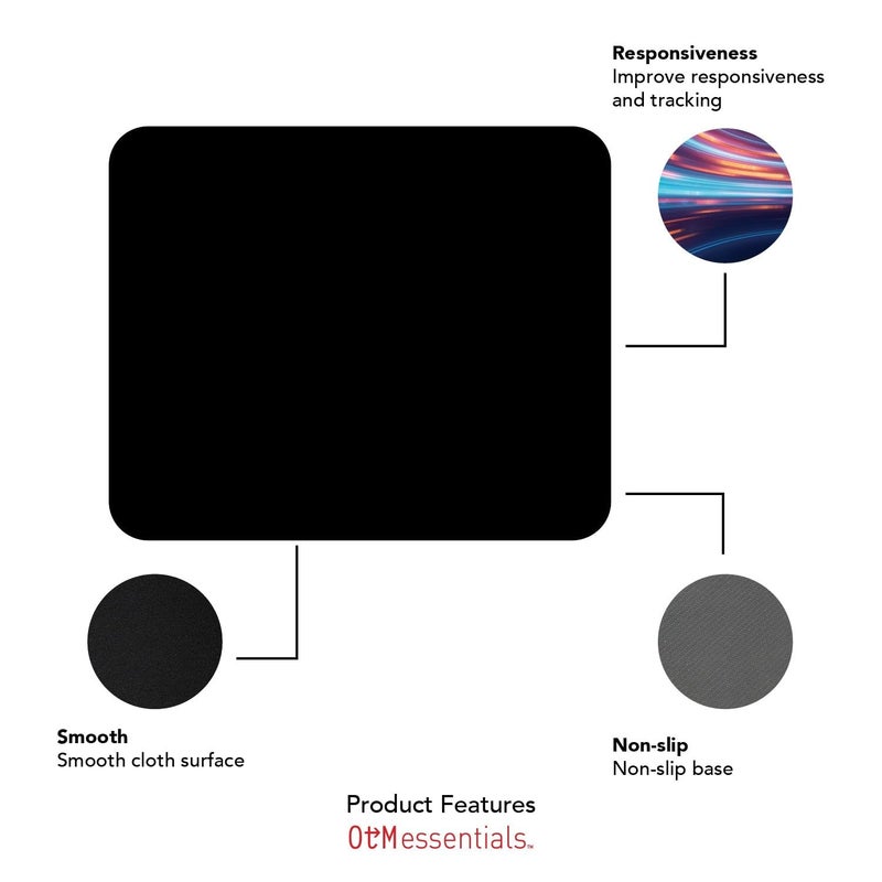 OTM Essentials Mouse Pad, Fabric, Ohio State University Standard/Classic Red - Image 3